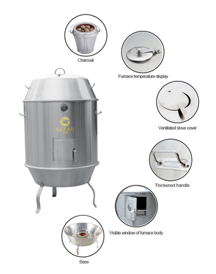 Edelstahl-Gas-Kohlenstoff-Rost-Enten-Ofen-Maschine mit 12KW Leistung