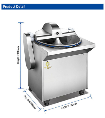 1.5KW-Stille-Gürtel-getriebene Schüssel-Schneider für 300KG/h Hotel-Lebensmittel-Zubereitung