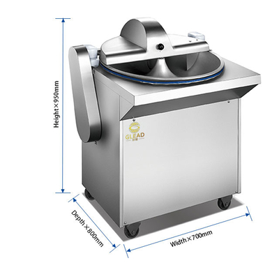 1.5KW-Stille-Gürtel-getriebene Schüssel-Schneider für 300KG/h Hotel-Lebensmittel-Zubereitung
