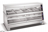 Bequeme Auswahl an Lebensmitteln mit Warm-Vitrine 800*480*635 mm N.W. 40Kg Warm-Vitrine