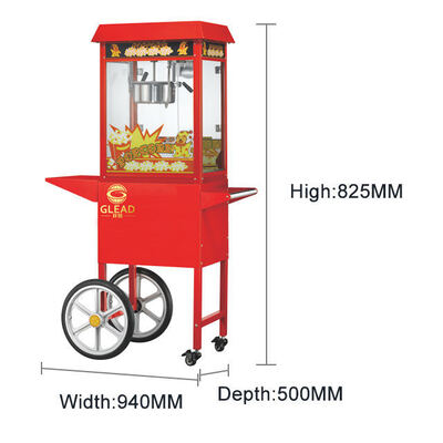 Commercial Popcorn Maker With Display Cart | Electric Snack Popcorn Machine For Theater & Convenience Store