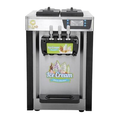 Kommerzielle Eismaschine Edelstahl-Schreibtisch Drei-Kopf-Bemalung Machen Weichmaschine von Eis-Shop